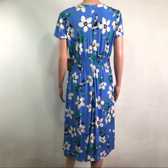 Vince Camuto Blue Floral Midi Dress Size 8 NWT - Picture 2 of 8